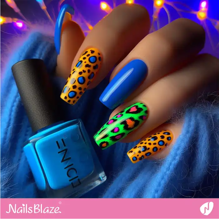 Leopard Print Party Nails | Animal Print Nails - NB2628
